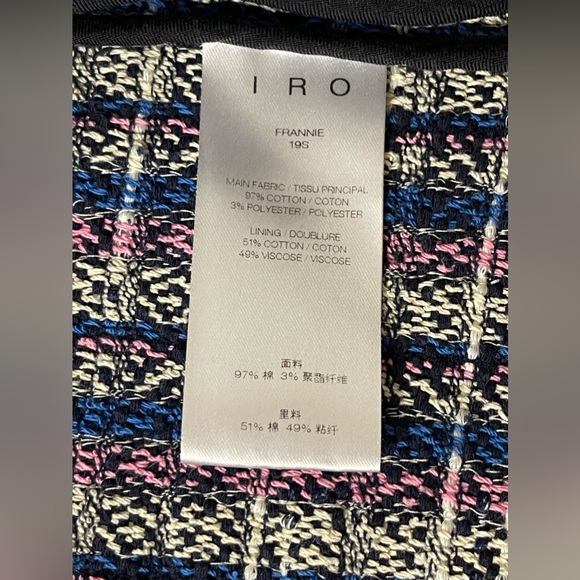 IRO | Revolve Open Front Frannie Tweed Jacket in Blue - Picture 12 of 13